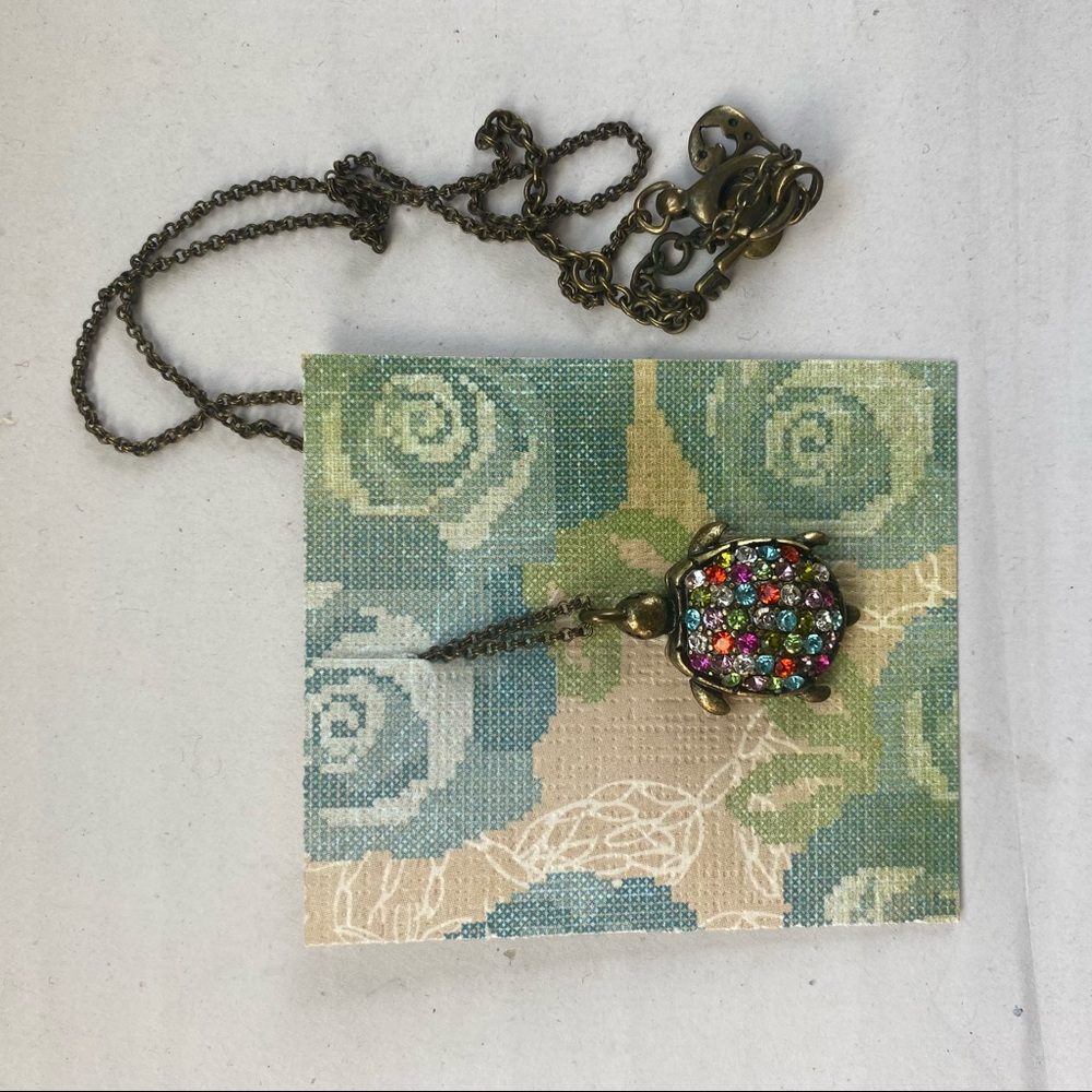 Fossil Turtle Gold Necklace